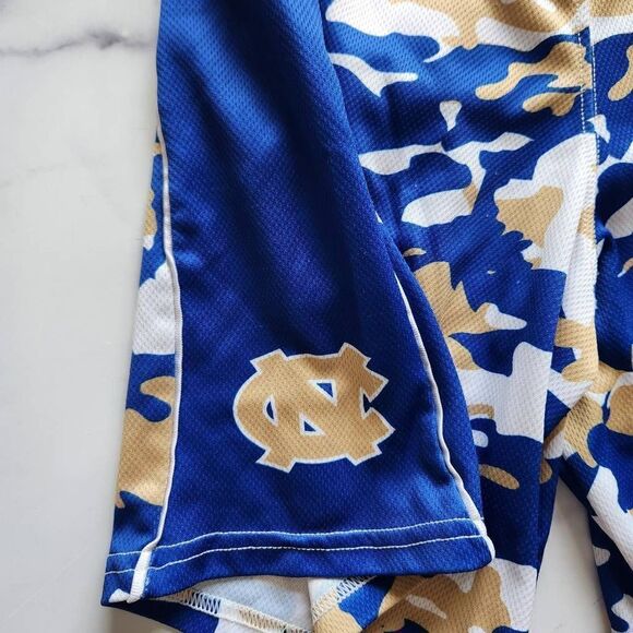 OT sports North Carolina UNC camo gym shorts men's small blue pull on bottoms - Picture 2 of 6